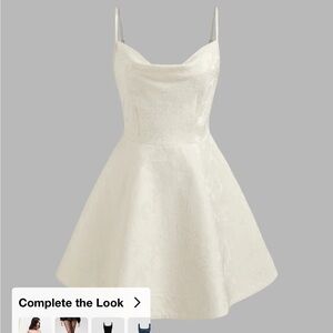 Elegant White Floral Cocktail Dress